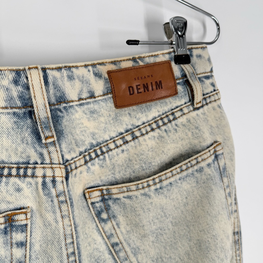 Sezane Jeans Womens Size 27 Acid Wash Cotton Denim Button Fly 26.5in Inseam - Picture 6 of 12